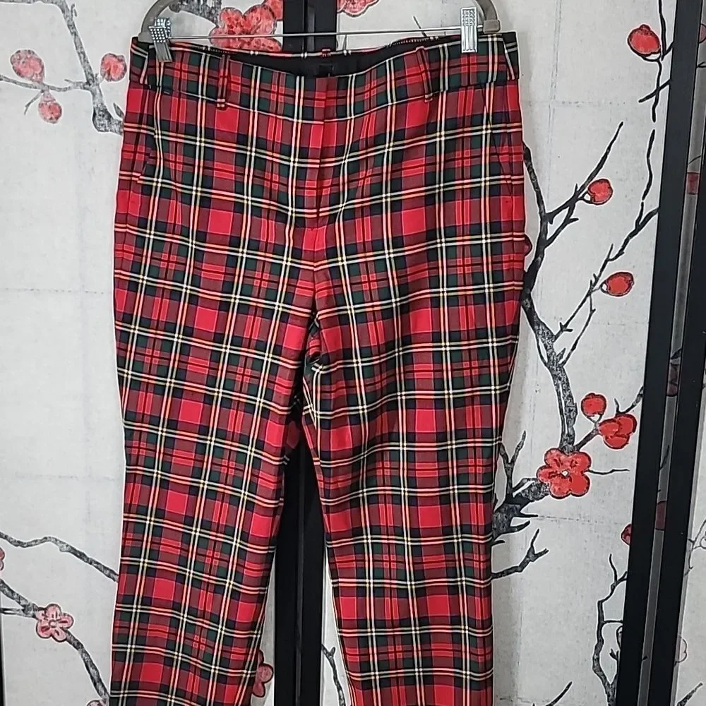 J. Crew Nwt Parke Red Tartan Plaid Tuxedo Suit Satin Lapel Blazer/Pant Set 16T